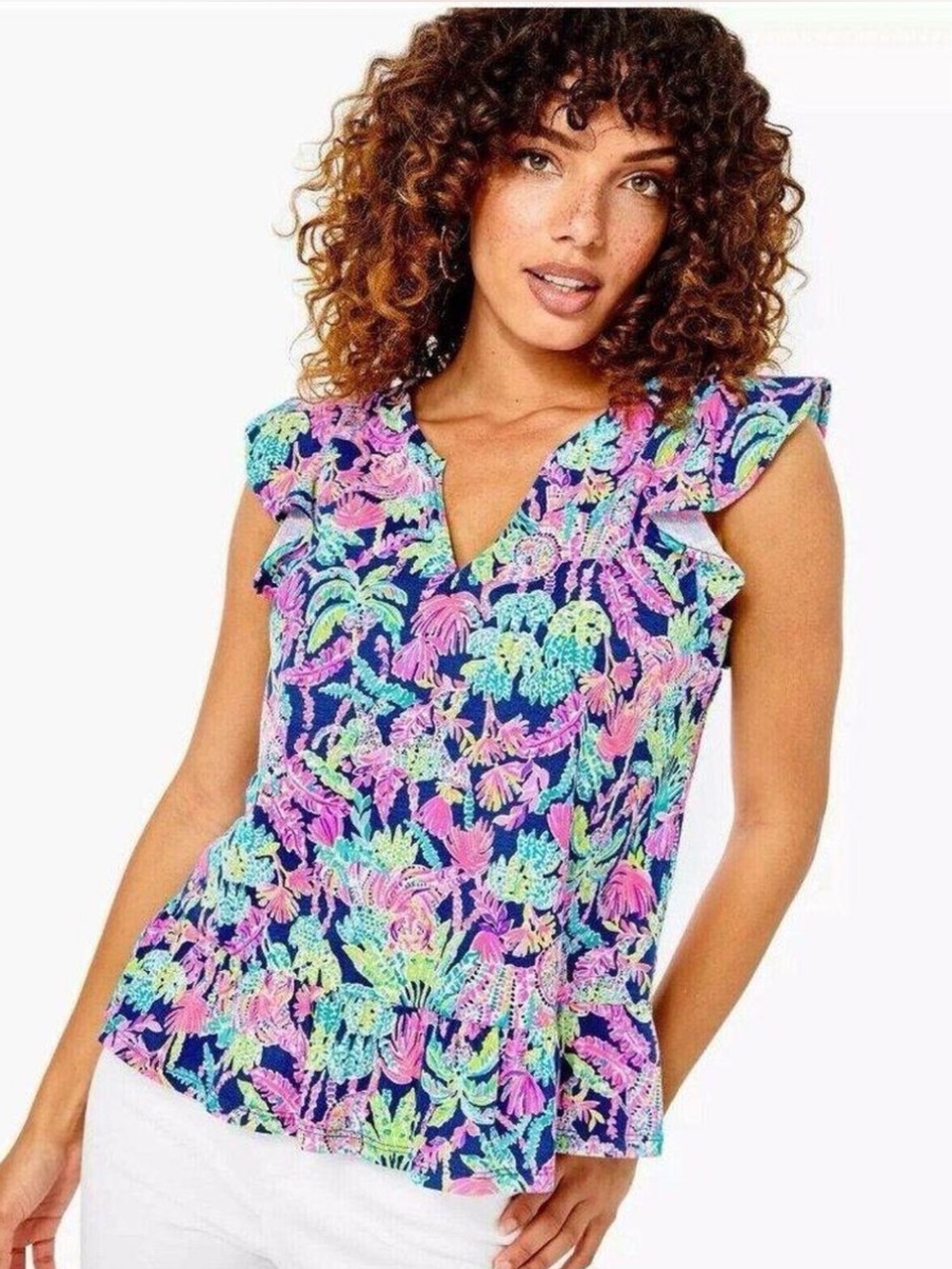 Lilly Pulitzer Lacie peplum floral blouse